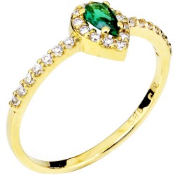 Χρυσό δαχτυλίδι σταγόνα Κ14 με ζιργκόν